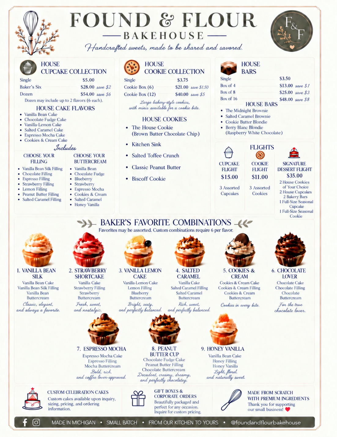 Found and Flour Bakehouse House Collection menu